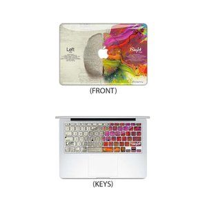 Left & Right Brain Vinyl Skin + Keyboard Cover for MacBook Air 13" | NEW